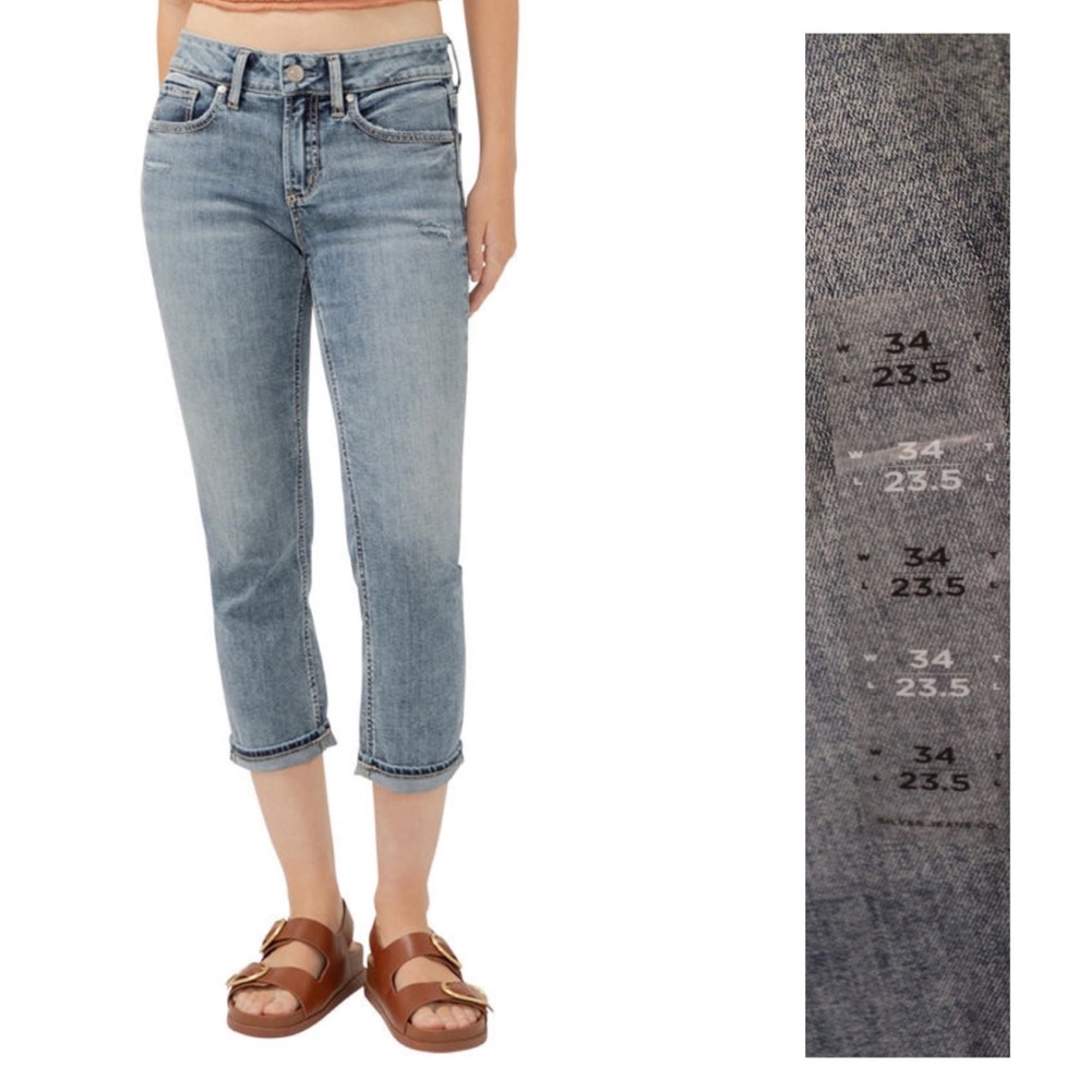 Silver Jeans Co. NWT Suki Capri Jeans Indigo 34 16 Light Wash